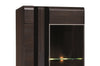 Vitrina din pal, furnir si lemn, cu 2 usi si LED inclus, Porti 11 Stejar Choco, l66xA42xH198 cm (1)