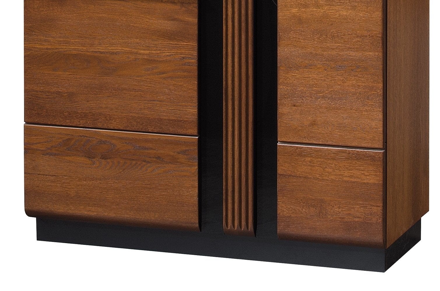 Vitrina din pal, furnir si lemn, cu 2 usi si LED inclus Porti 12 Big Stejar Antic, l95xA42xH198 cm (3)