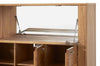 Vitrina din pal, furnir si lemn, cu 4 usi si LED inclus, Latina 48 Large Stejar Honey, l126xA42xH134 cm (13)