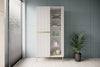 Vitrina din pal, MDF si metal, cu 2 usi, Nicole 100-2D Auriu, l100xA45xH200 cm (1)