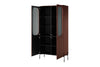 Vitrina din pal, MDF si metal, cu 4 usi, Sonatia 100-4D Burgundy / Negru, l100xA45xH200 cm (4)