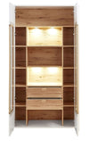 Innostyle Vitrina din pal si MDF cu 2 sertare si 2 usi, Selina Alb / Natur, l112xA41xH202 cm