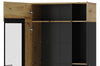 Vitrina din pal, cu 2 usi si LED inclus, Lucas 12 Big Stejar Artisan / Negru Mat, l90xA42xH193 cm (4)