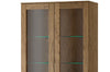 Vitrina din pal, furnir si lemn, cu 2 usi si LED inclus, Cozy 12 Stejar Rustic, l95xA42xH200 cm (4)