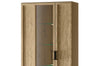 Vitrina din pal, furnir si lemn, cu 2 usi si LED inclus, Limbo 12 Big Stejar Artisan, l95xA42xH200 cm (5)