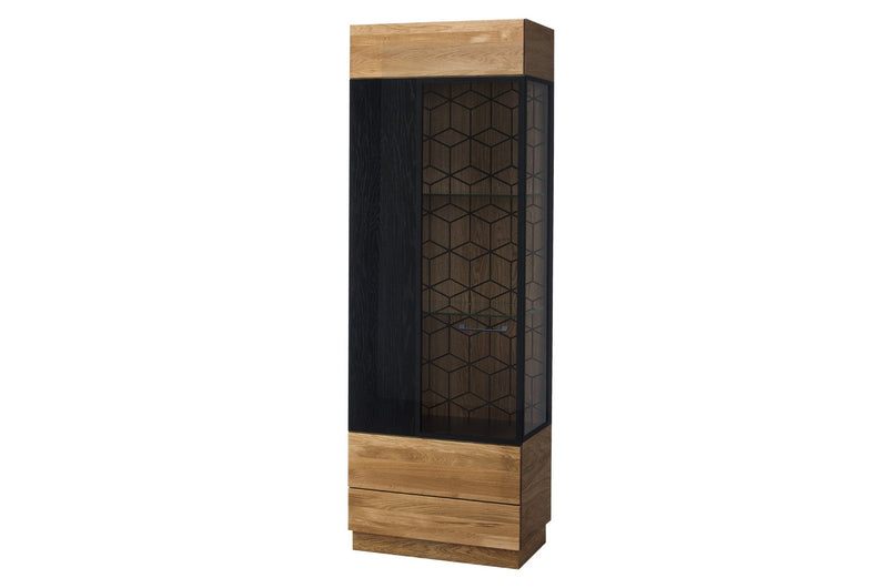 Set de mobila living din lemn si furnir, 6 piese Mosaic Stejar / Negru (3)