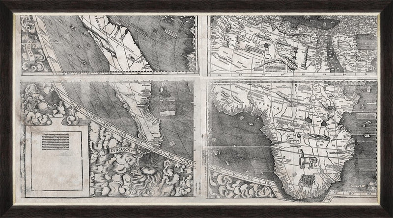 Tablou 4 piese Framed Art World Map 1507 (2)